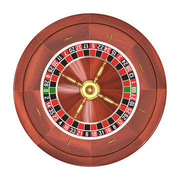 Roulette Over White. Clipping path included.