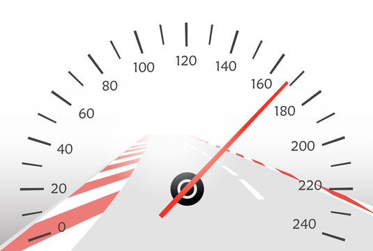 Asphalt track and speedometer