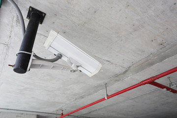 security camera in car parking