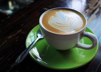 coffee cup on wooden table