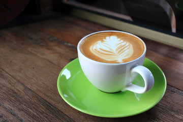 coffee cup on wooden table