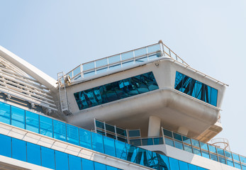 Bridge on cruise ship, close up.