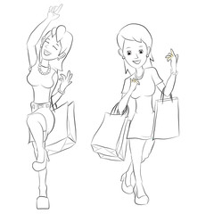Girl shopping with  shopping bag