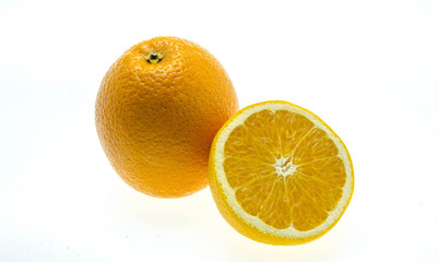 Orange fruit sliced isolated on white background