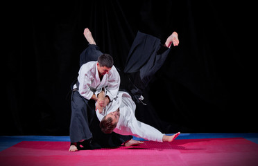 Fight between two aikido fighters