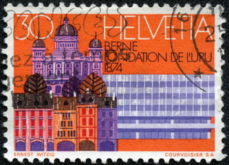 Old Houses, Parliament and RR Station, Bern