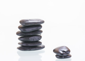 Black zen stones close-up