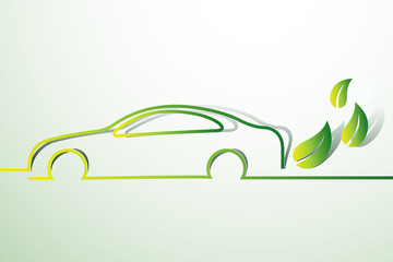 Eco car concept green drive with leaf symbol,vector illustration