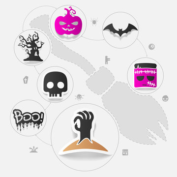 Halloween flat infographic