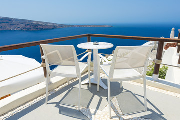 Relaxing in Santorini, Greece