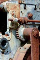 Old rusty Victorian machinery parts