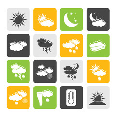 Silhouette Weather and meteorology icons