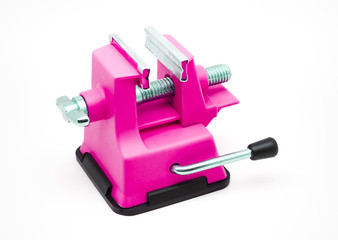 Magenta Plastic Bench Vise with Suction Cup