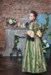 Beautiful woman in medieval dress