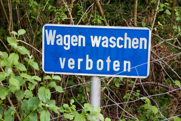 Wagen waschen verboten