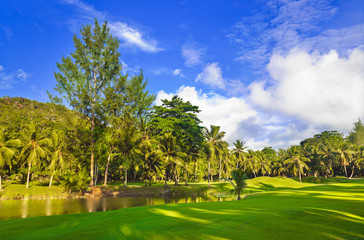 Golf field at Seychelles