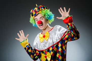 Funny clown in humor concept