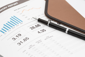 Showing business and financial report. Accounting