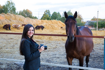 Girl photographs of horses