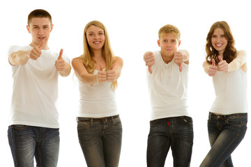Obraz premium Group beautiful of happy young people