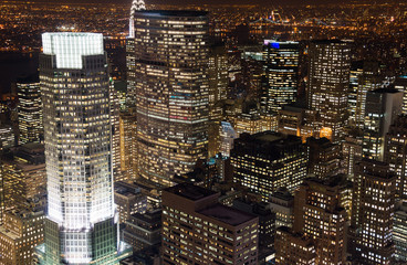 Obraz premium New York skyscrapers at night