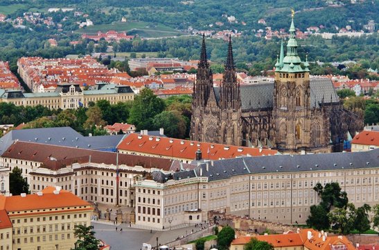 Prag, Blick vom Laurenziberg auf den Hradschin