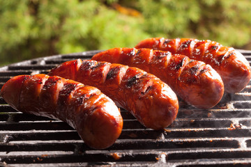 Grilling sausages. © Arkadiusz Fajer