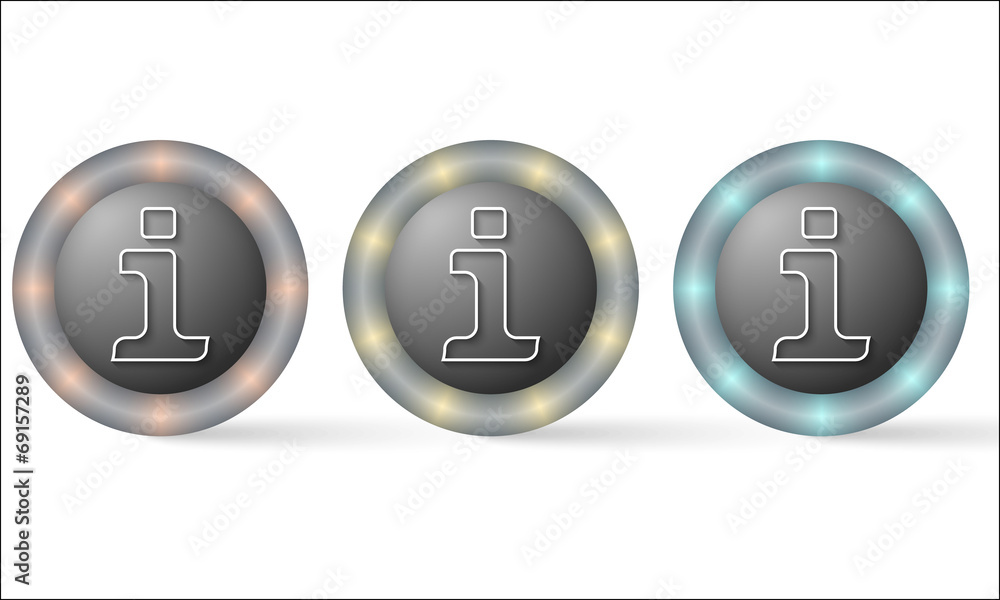 Poster set of three icons with info symbol