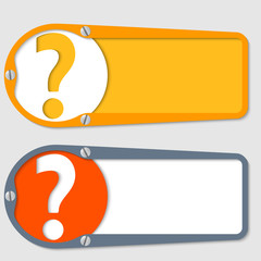 set of two boxes for any text with question mark