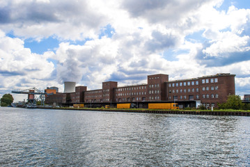 Fototapeta premium Industrial plant by the river