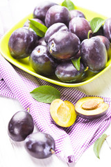 Plums in a bowl