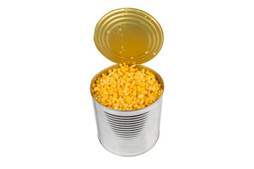 open aluminum can with corn