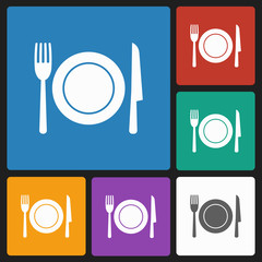 fork knife dish icon