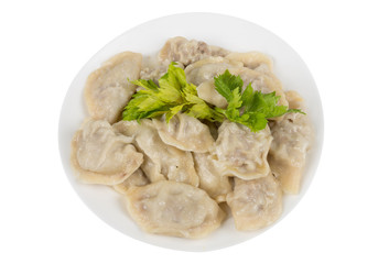 ravioli in a white plate