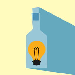 Bulb idea in wine bottle