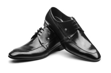 Pair of male shoes isolated on the white