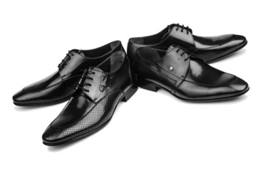 Pair of male shoes isolated on the white