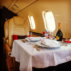 Luxury interior aircraft business aviation