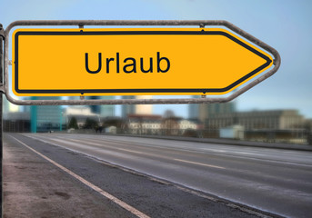Strassenschild 14 - Urlaub