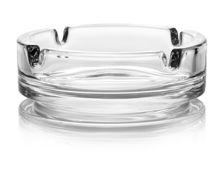 Empty glass ash tray