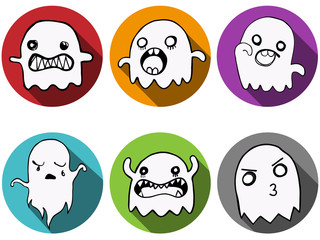 Happy Halloween Ghost Bat Icon Background