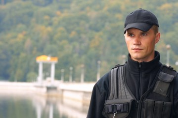 Security guard in uniform, portrait