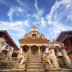 Fototapeta na wymiar Temple of Durbar Square in Bhaktapur, Kathmandu valey, Nepal
