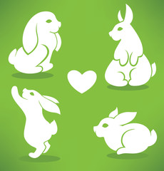 white Easter rabbits