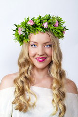 Fototapeta premium Portrait of a beautiful smiling blonde woman