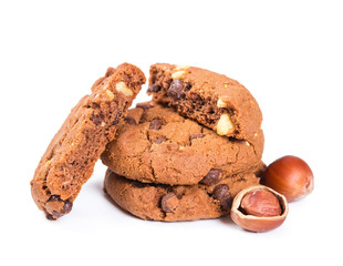 Oatmeal cookies with nuts and chocolate