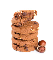 Oatmeal cookies with nuts and chocolate