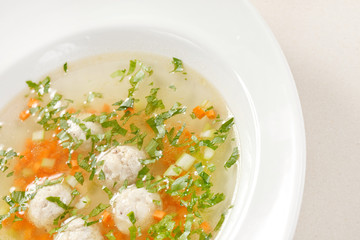 soup with meatballs