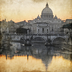 Fototapeta premium San Pietro basilica. Rome. retro styled picture