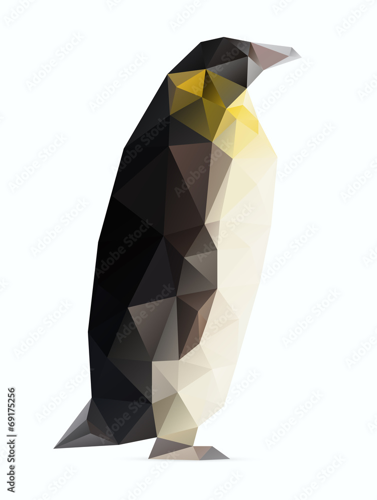 Wall mural Polygon abstract illustration of penguin